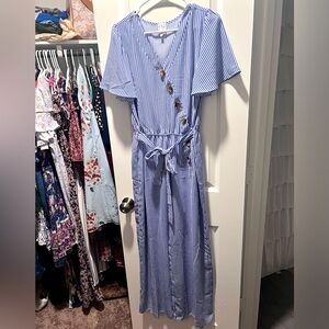 Blue Striped Jumpsuit